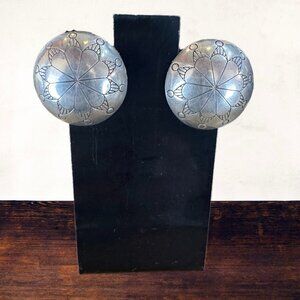 Beautiful Navajo-made sterling silver clip-on earrings